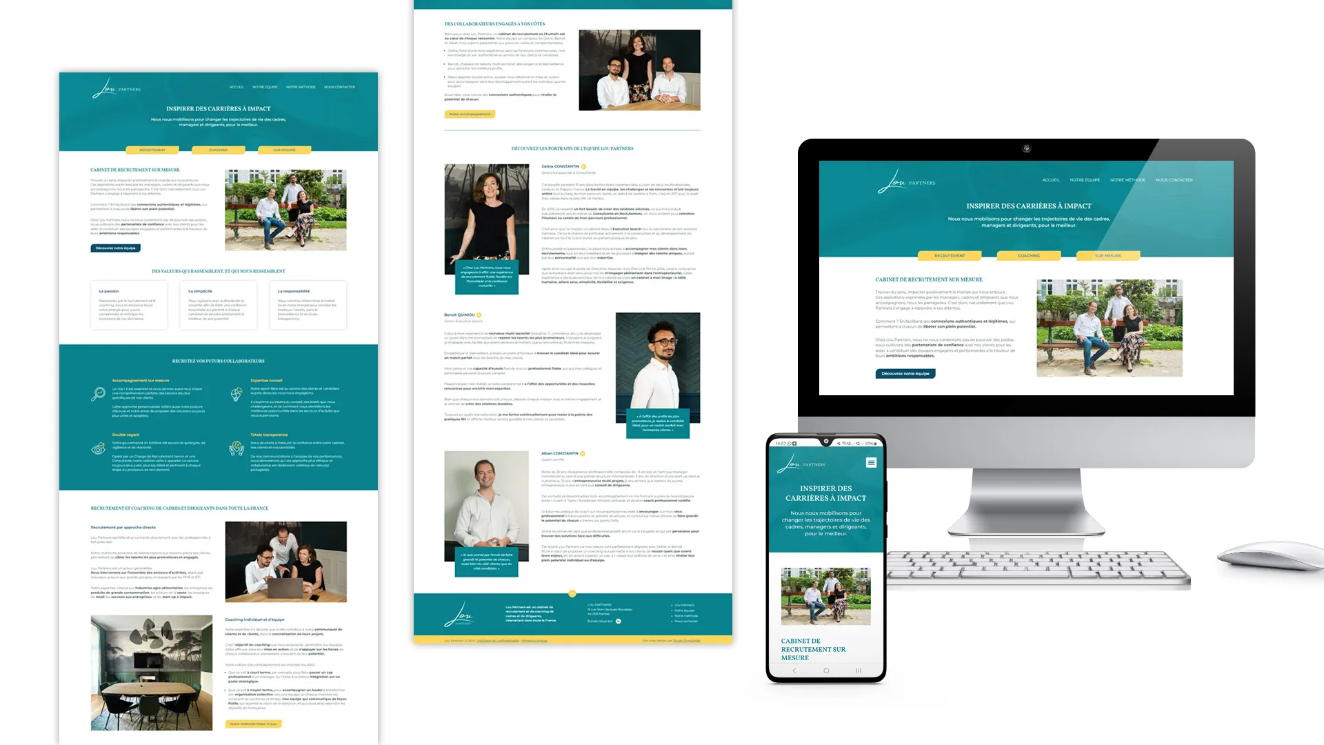 Webdesign et création de site vitrine sur mesure cabinet de recrutement Nantes
