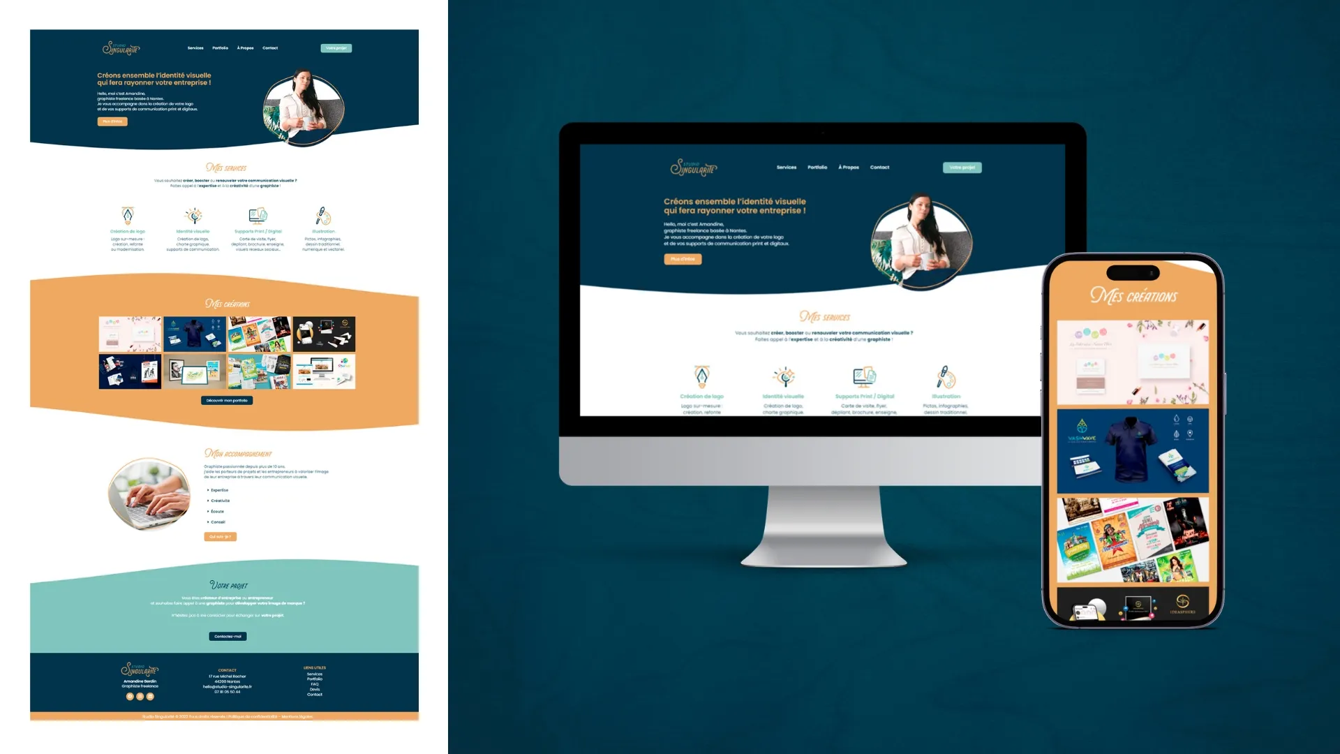 Le webdesign vient compléter l'identité visuelle sur mesure du studio