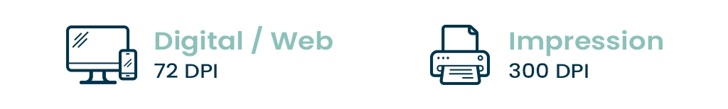 Résolution web 72 dpi et résolution print 300 dpi