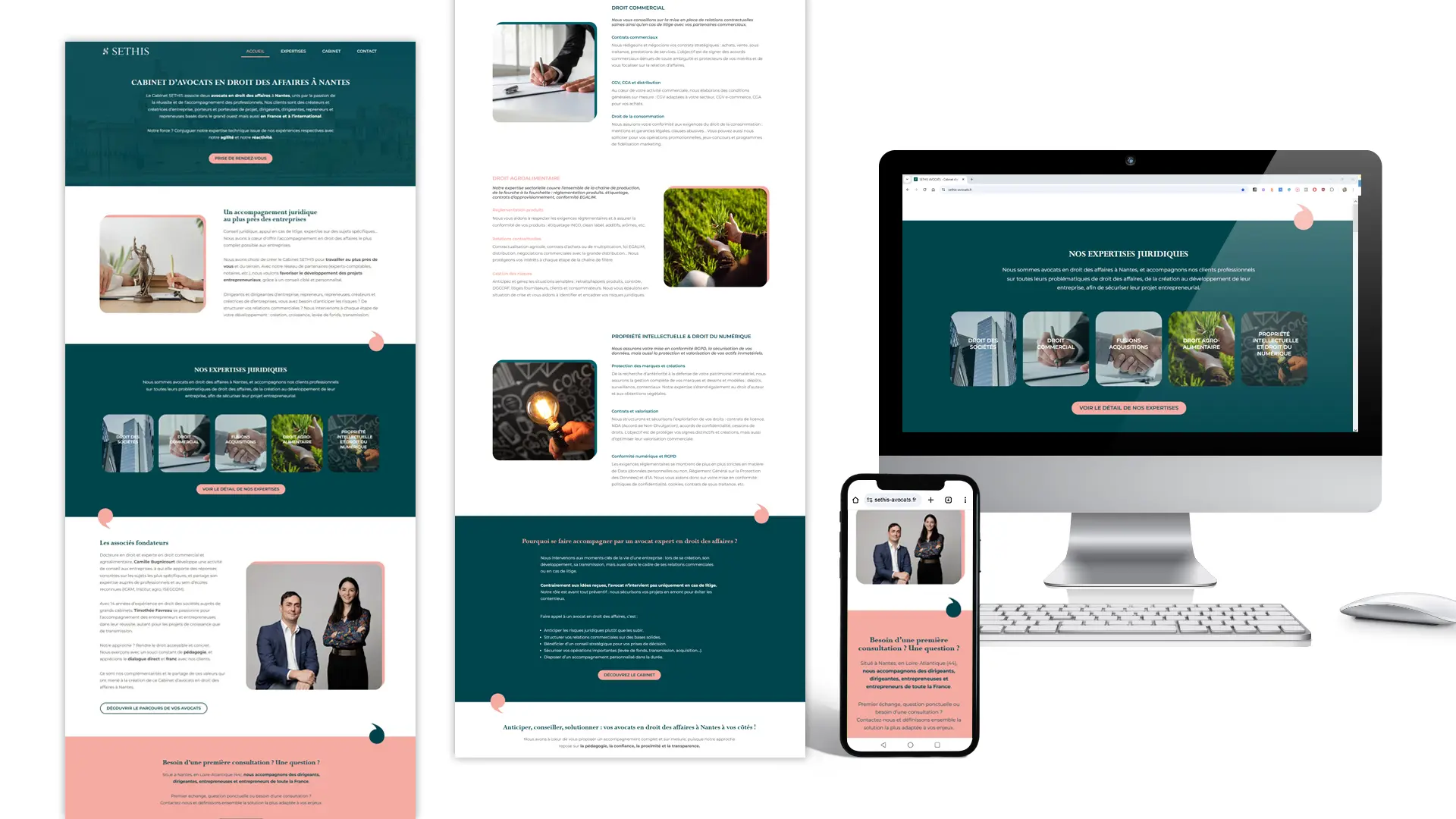 Création d'un site web vitrine pour des avocats en droits des affaires et des sociétés à Carquefou